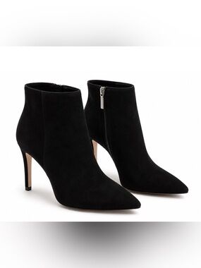 Marc Fisher Black Suede Stiletto Ankle Boots Womens Size 9.5